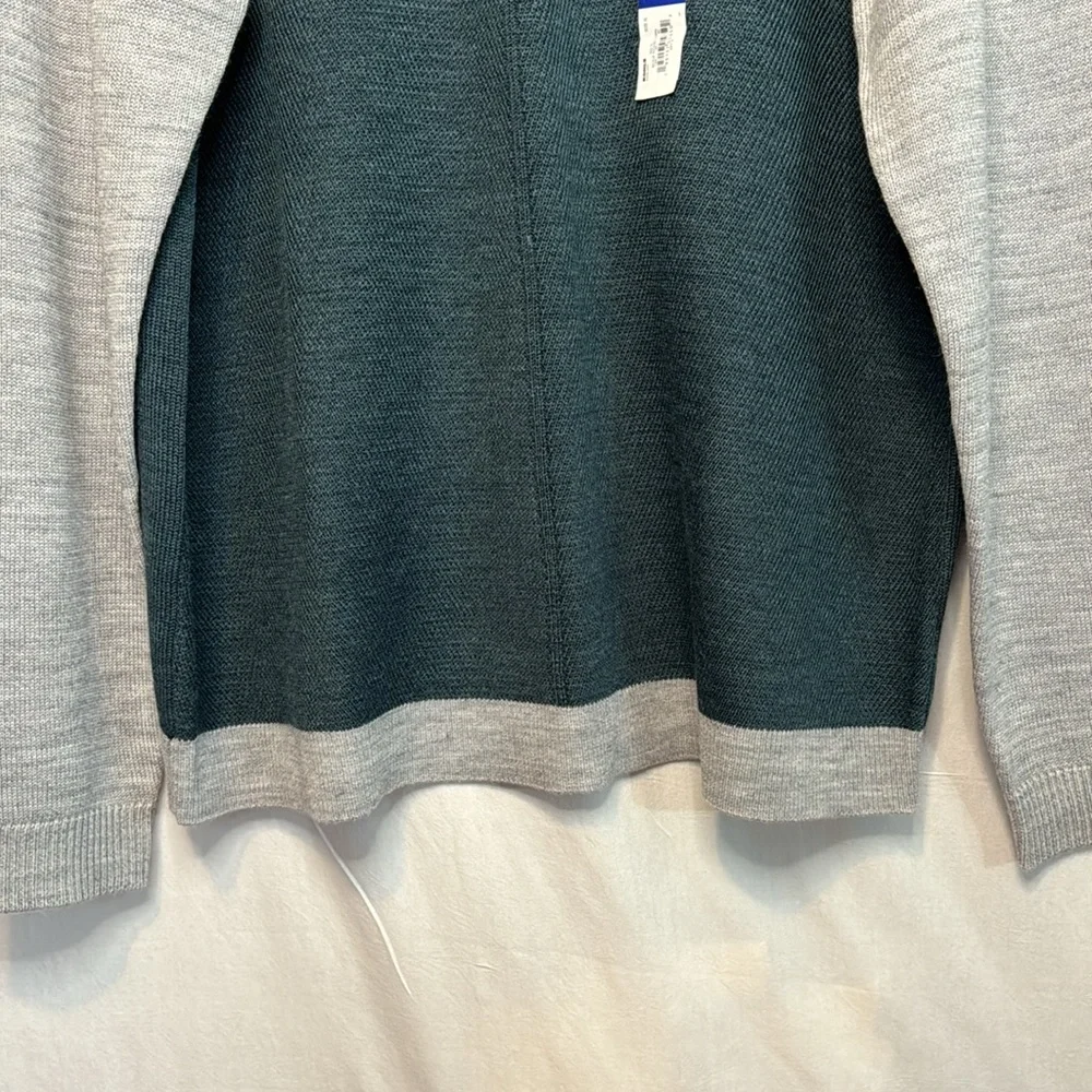 NWT Apartment 9 Men’s Green/Gray Merino Wool‎ Blend Crewneck Sweater in Size XL